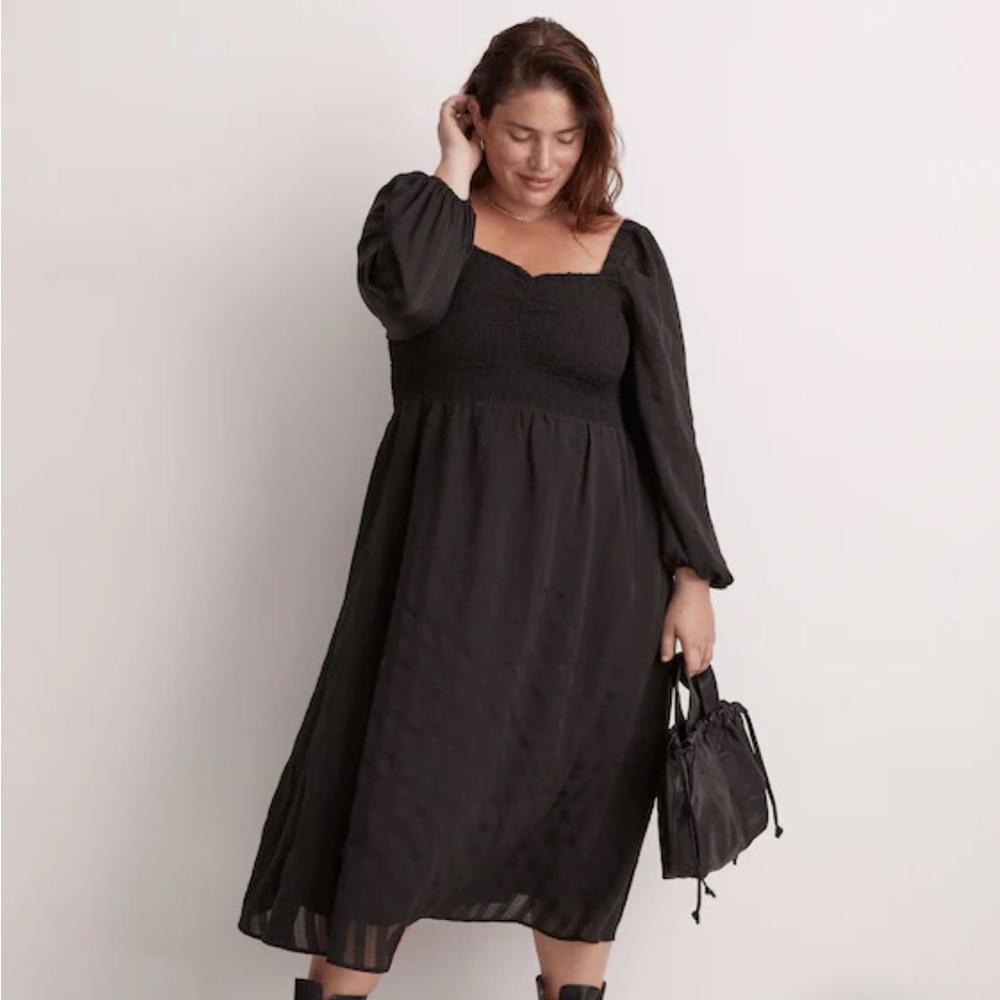 Madewell Plus Sweetheart smocked neck dress, 1x